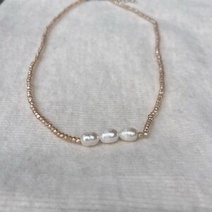 Elegant Pearl and Beige Beaded Necklace